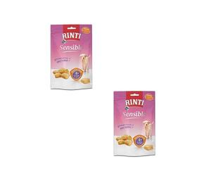 RINTI Sensible Snack Poulet Pur | Pack Double | 2 x 120 g | Complément Alimentaire pour Chiens Adultes | pour Les Allergies/problèmes de tolérance | lyophilisé