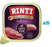 RINTI Singlefleisch Exclusive Duck Pure nourriture monoproteique pour chiens avec canard 6x150 g
