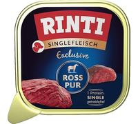 RINTI - Singlefleisch Exclusive - Nourriture Humide avec 100% de Viande de Cheval pour Chiens Adultes sensibles - Aliment Complet en Bols sans céréales ni additifs artificiels - 10 x 150 g Ross Pur