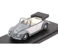 RIO 1/43 VW MAGGIOLINO CABRIO KARMANN 1949 GRIS/BLANC MODÈLE STATIQUE