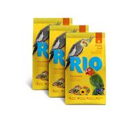 RIO Aliment Complet pour Grandes perruches | Pack de 3 | 3 x 500 g | Mélange spécialement composé de graines et de céréales sélectionnées, saines et Populaires | avec Baies d'oiseaux