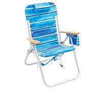 Rio Brands Hi-Boy Chaise de plage pliante 4 positions Motif rayures