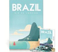 Rio Brésil Puzzle 1000 Pièces Adultes Entraînement de la mémoire Évasion reposante Découpe Impeccable Surprise de Noël (38x26cm)