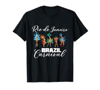 Rio Carnival Rio de Janeiro Célébration au Brésil T-Shirt Femme Noir T-Shirt Carnaval S