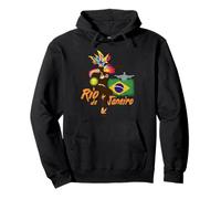 Rio de Janeiro Brésil Vintage Samba Danseuse et Drapeau Sweat à Capuche