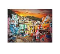 Rio de Janeiro, Centre-Ville et Favela, coloré, Brésil，Puzzles 1000 Pièces, Jeux Intellectuels Éducatifs Décoration De La Maison Soulagement du Stress Ensembles De Jouets pour La Famille（75x50cm）-I54
