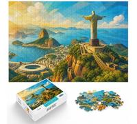 Rio de Janeiro Cityscape with Christ The Rede Puzzle, 1000 pièces | Pour les jours libres de décembre : ce puzzle adulte 1000 pièces se prête aux moments tranquilles entre les fêtes.