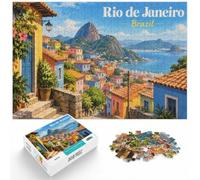 Rio De Janeiro Favelas Puzzle en Papier 1000pcs (38x26cm) pour Adultes | Pour un loisir sans écran : ce puzzle pour adultes de 1000 pièces convient aux loisirs calmes en intérieur.