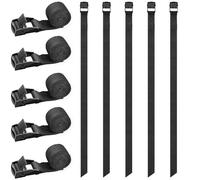 RIO Direct Lot de 10 Sangles d'arrimage Courtes de 50 cm pour Porte-vélos, avec Boucle de Serrage, Petites Sangles d'arrimage, pour vélo, Diable, Moto, Bagages