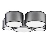 RIO, Lampe de table, Burton 1xE14, max.28,0 W Organza, Fumé, Corps: Métal, noir mat Ø:12,5cm, H:28,5cm Interrupteur de cordon,IP20,Sans illuminant