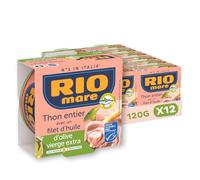 RIO MARE - Thon Entier MSC Huile d'Olive Vierge Extra - 12 Conserves (120g)