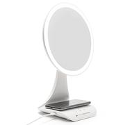 RIO MIROIR CHARGEUR SANS FIL AVEC LUMIERE LED X5 Miroir grossissant / cosmétique 5x miroir grossissant, + socle de recharge sans fil pour téléphone