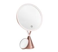 Rio MMCO Miroir cosmétique, éclairage LED, rotation 45°, zoom amovible 5x, commande tactile, 4xAAA/USB, bronze