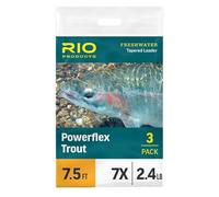 Rio Powerflex Lot de 3 Bas de Ligne effilés pour Truite d'eau Douce 2,7 m 6 x 1,5 kg