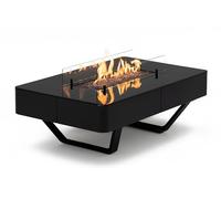 Rio Table Planika - Table Basse avec cheminée au gaz LPG, Noire, Portable, pour Le Jardin et la terrasse