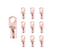 RIOCAN 10pcs 1/0 AWG-3/8”(M10) Ring Terminals 0 Gauge Copper Wire Lugs Battery Cable Ends Heavy Duty Battery Cable Terminal Connectors