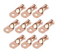 RIOCAN 10pcs 4/0 AWG-3/8”(M10) Ring Terminals 0000 Gauge Copper Wire Lugs Battery Cable Ends Heavy Duty Battery Cable Terminal Connectors