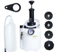 RIODEMBO 3L Kit de Purgeur de Freins Manuel avec Bouteille d’Extraction 1L, 4 Adaptateurs pour Maître-Cylindre Compatibles avec Lexus, Chrysler, Dodge, Jeep, Nissan, Ford, etc.