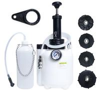 RIODEMBO 3L Kit de Purgeur de Freins Manuel avec Bouteille de Purge de 1L et 4 Adaptateurs de Maître-Cylindre, Pompe à Vide Universelle pour Liquide de Frein pour la Majorité des Véhicules