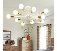 Riohan Spoutnik Suspension Luminaire Lustre Blanc, Éclairage de Plafond Plafonniers Industriels Modernes à 10 Lumières pour Salon, Luminaires Suspendus Semi-plafond Plafonnier