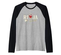 Rioja Wine Lovers Vino Espagnol Tinto Verre Rouge Manche Raglan