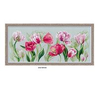 RIOLIS 100/052 Tulipes de Printemps Cross Stitch Kit, Coton, Multi Color, 70 x 30 x 0, 1 cm