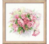 RIOLIS 1335 Roses à l'aquarelle Kit Point de Croix Compté 30 x 30 cm