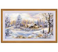 Riolis 1427 Kit de Broderie au Point de Croix Village Enneigé Multicolore