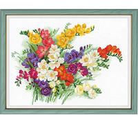 RIOLIS 1561 au Freesia Cross Stitch Kit, Coton, Multi Color, 40 X 30 X 0, 1 cm