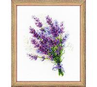 RIOLIS 1607 Bouquet with Lavender Cross Stitch Kit, Coton, Multi Color, 15 x 18 x 0, 1 cm