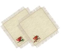 RIOLIS 1640 Serviettes Thé et Café Croix Contenu du, Coton, Multicolore, 28 x 0, 1 cm