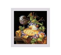 RIOLIS 1659 Néerlandais Nature Morte Croix Contenu du, Coton, Multicolore, 30 x 0, 1 cm