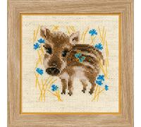 Riolis 1756 Kit de broderie au point de croix en coton Motif petit ours Multicolore 1313 cm