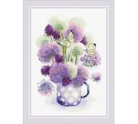 RIOLIS 1974 Allium violet Kit Point de Croix Compté 21 x 30 cm