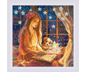 RIOLIS 2262 Livre magique Kit Point de Croix Compté 25 x 25 cm | grille et aiguille incluses, kit de broderie - idée cadeau