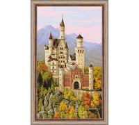 RIOLIS Château Neuschwanstein Kit point de croix Coton Multicolore 35 x 60 x 0,1 cm