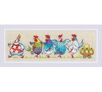 RIOLIS - Cluck-Cluck-Cluck?! 2266, Kit de point de croix pour débutants et avancés, kits de point de croix pour adultes, kits de point de croix comptés, kit de broderie de Pâques
