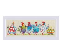 RIOLIS - Cluck-Cluck-Cluck?! 2266, Kit de point de croix pour débutants et avancés, kits de point de croix pour adultes, kits de point de croix comptés, kit de broderie de Pâques