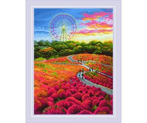 RIOLIS Counted Cross Stitch Kit 11.75"X15.75"-Hitachi Seaside Park (14 Count)