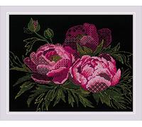 RIOLIS Counted Cross Stitch Kit 11.75"X9.5"-Lace Peonies (14 Count) -R2024