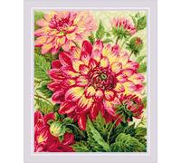 RIOLIS Counted Cross Stitch Kit 15.75"X19.75"-Dahlias (10 Count) -R1968