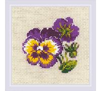 RIOLIS Counted Cross Stitch Kit 5.25"X5.25"-Pair Of Pansies (10 Count)