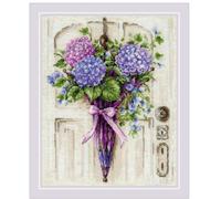RIOLIS Counted Cross Stitch Kit 9.5"X11.75"-Umbrella Wreath (14 Count)