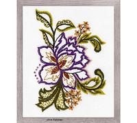 RIOLIS Fleurs Schéma Clé Travail Contenu du, Coton, Multicolore, 15 x 18 x 0,1 cm