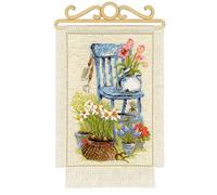 RIOLIS isound-1656 Maison de Vacances Jardin. Printemps Croix Contenu du, Coton, Multicolore, 20 x 30 x 0, 1 cm
