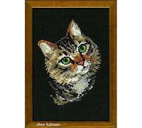 RIOLIS Kit de Broderie au Point de Croix Chat Multicolore