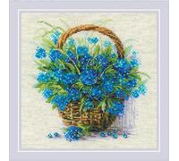 Riolis Kit de broderie au point de croix compté 2170 Myosotis dans un panier