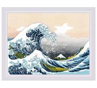 Kit de point de croix compté Riolis "La Grande Vague de Kanagawa d'après K. Hokusai", 40x30cm