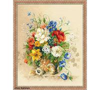 RIOLIS Kit de Broderie au Point de Croix Motif Bouquet Estival Multicolore