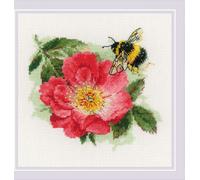 Riolis kit de broderie au point de croix "Pelzige Hummel", modèle à compter, 15x15cm